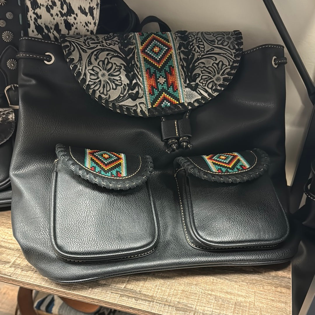 AZTEC LEATHER BACKPACK