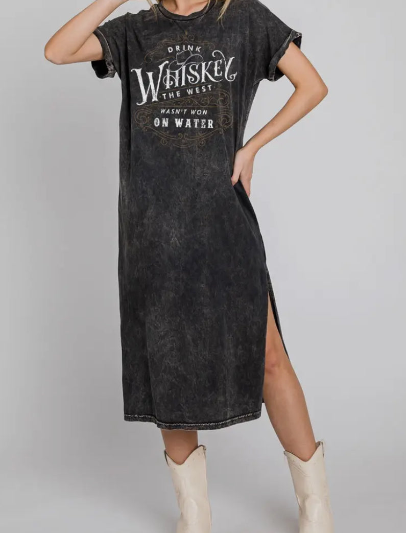 DRINK WHISKEY TSHIRT DRESS