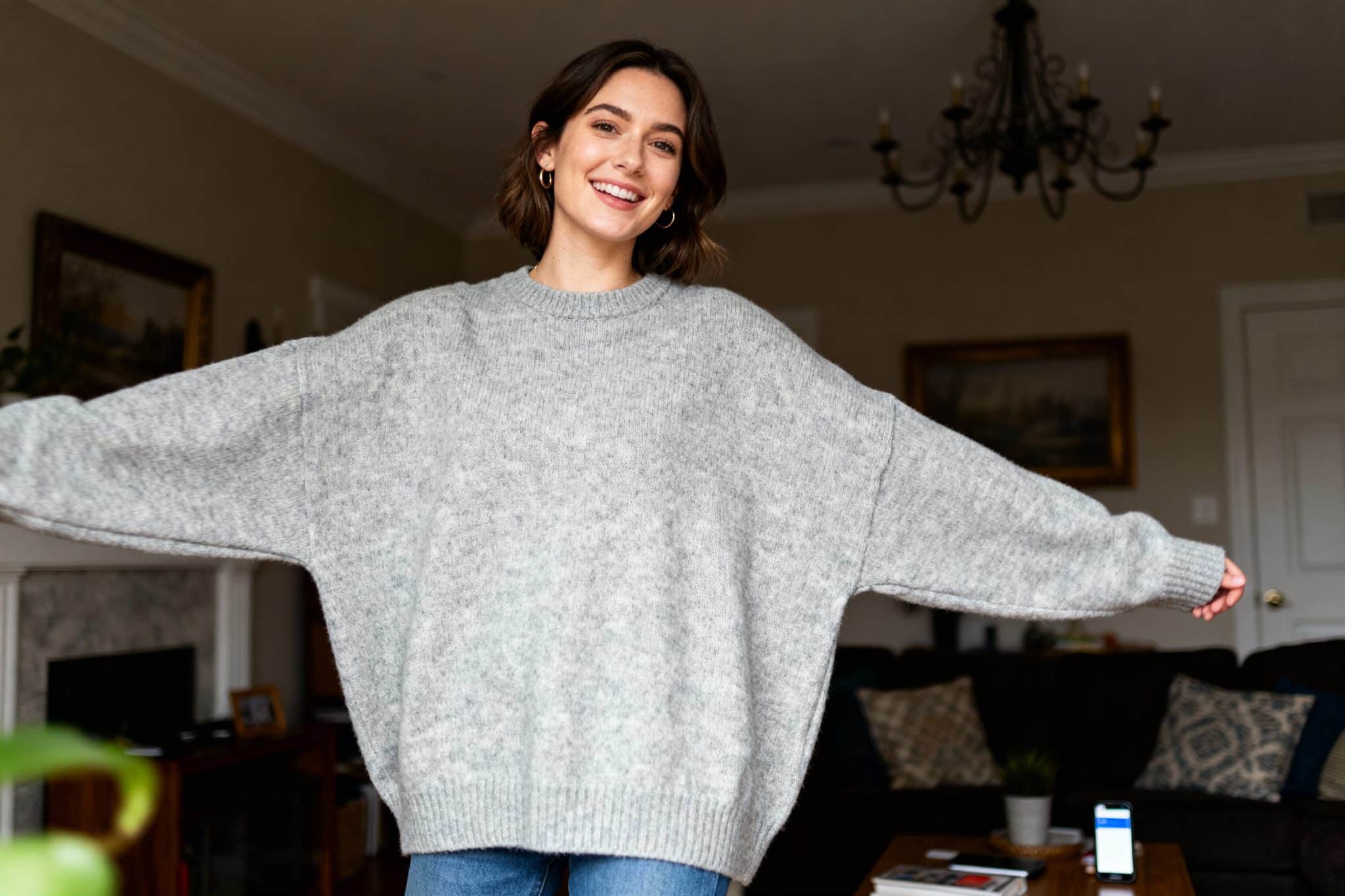 oversized crew neck sweater