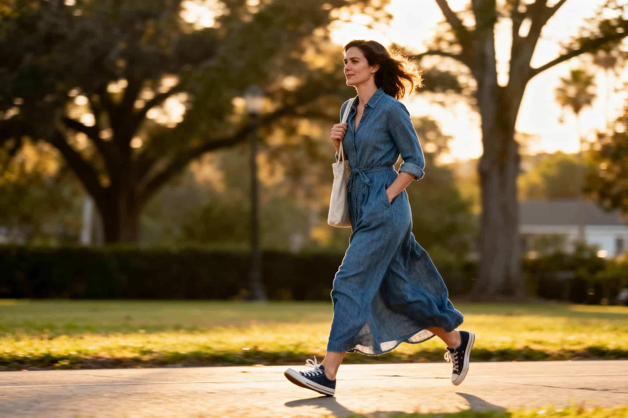chambray maxi dress