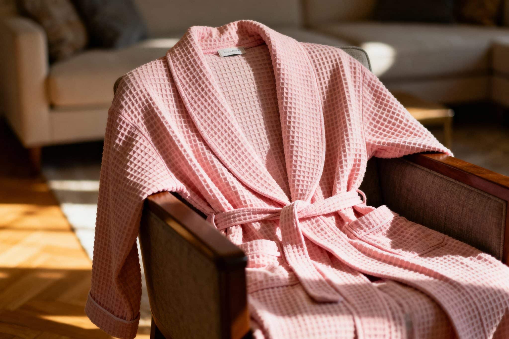 pink waffle robe
