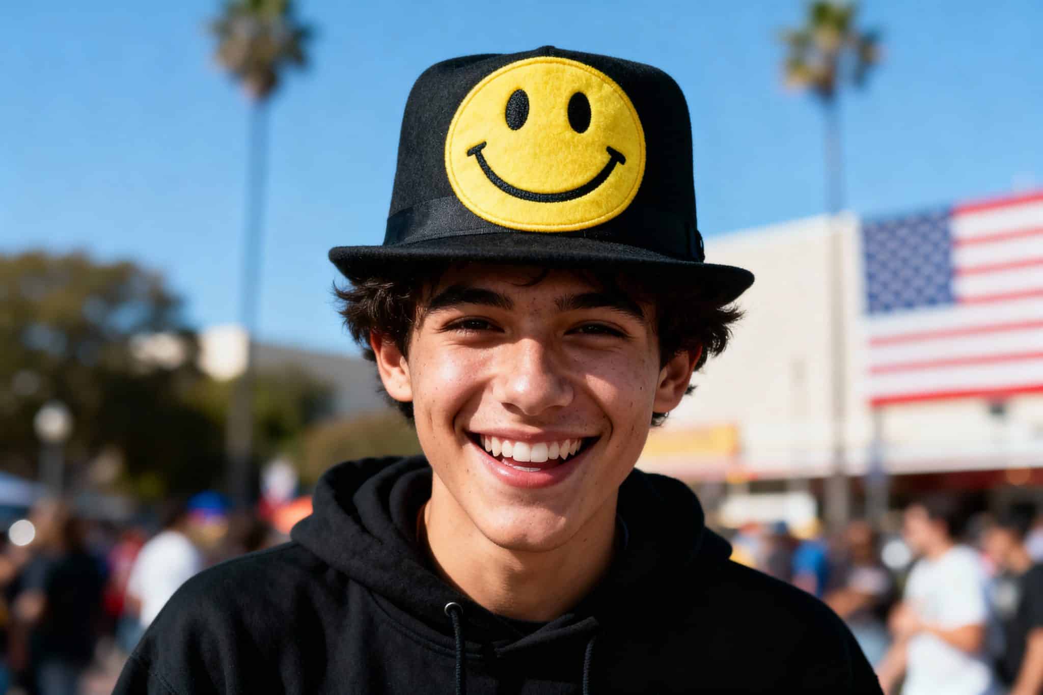 happy face hat