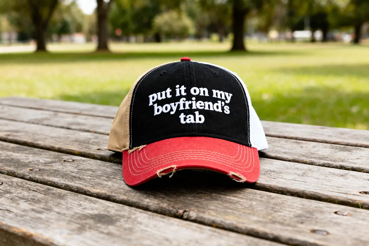 Put It on My Boyfriend’s Tab Hat: Trendy Two-Toned Trucker Style